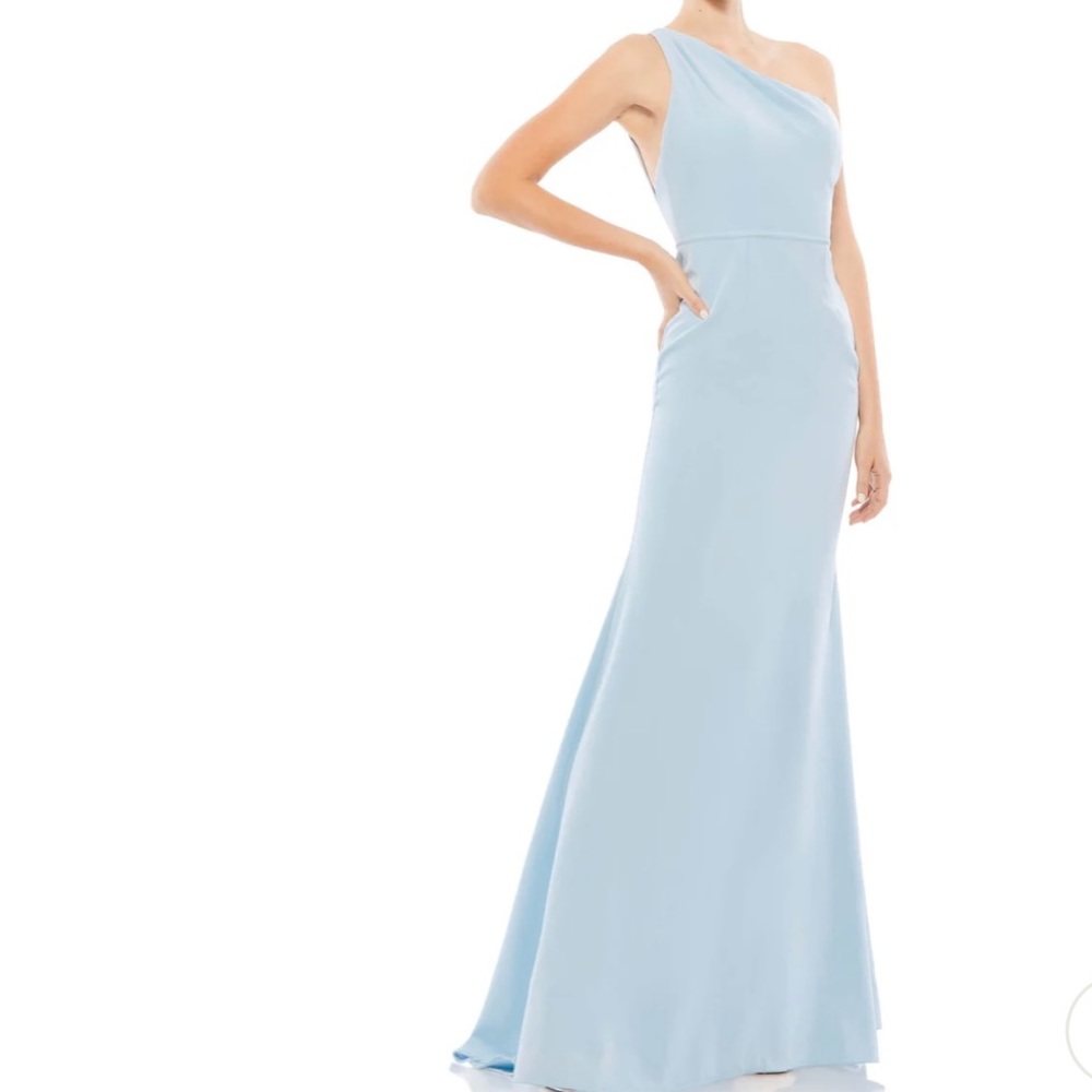 mac duggal ONE SHOULDER JERSEY MERMAID GOWN NEW